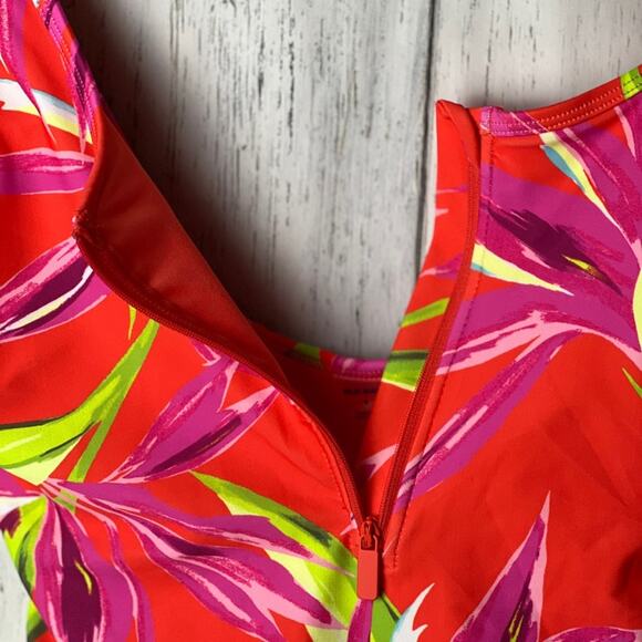 Old Navy Women's Summer Seasonal  Quarter Zip Floral One Piece Swimsuit Sz S - Picture 9 of 15